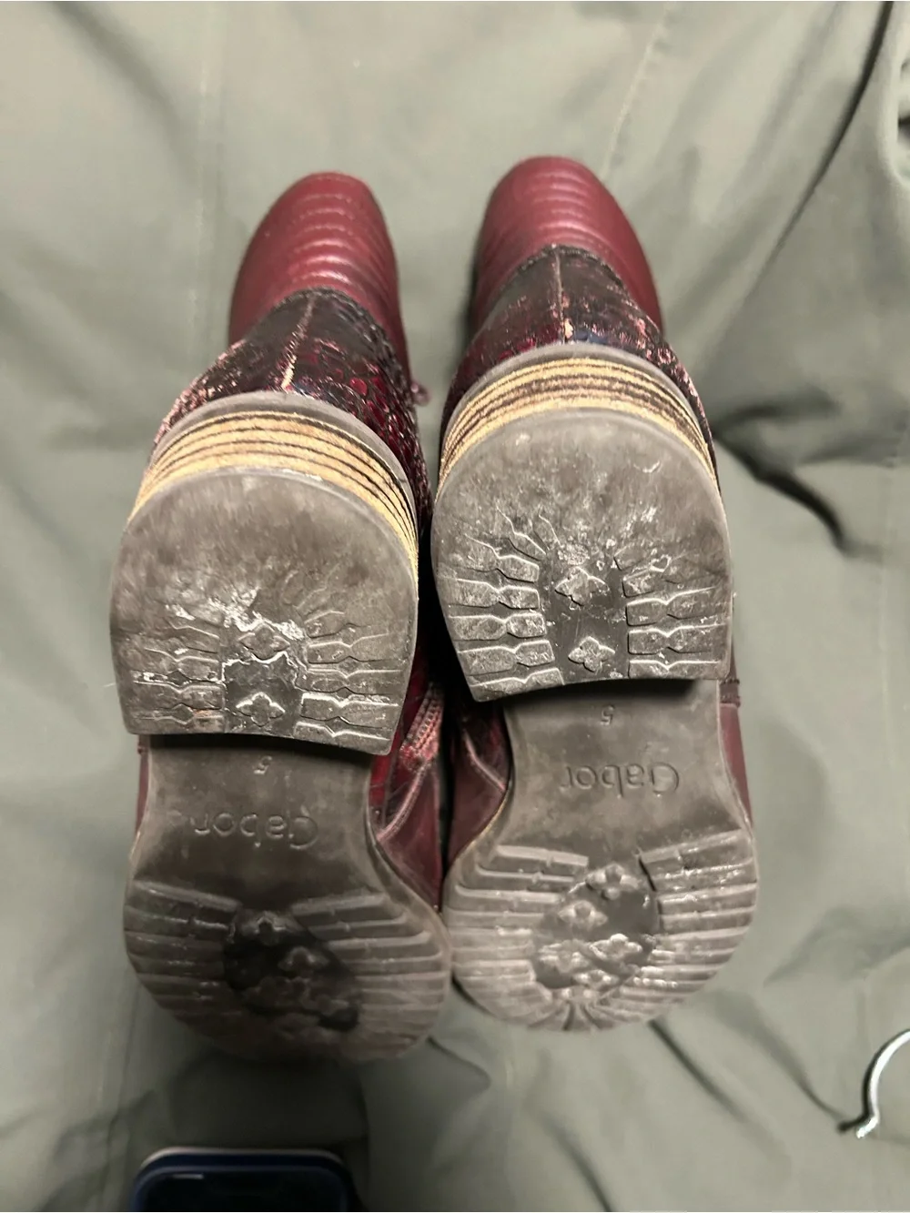Gabor Toskana Burgundy Leather Lace Up Ankle Boot - US 7.5 | UK 5